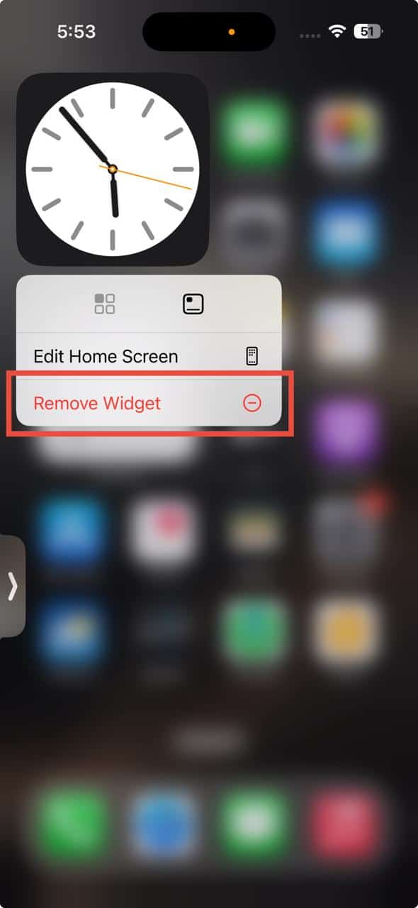 remove widget