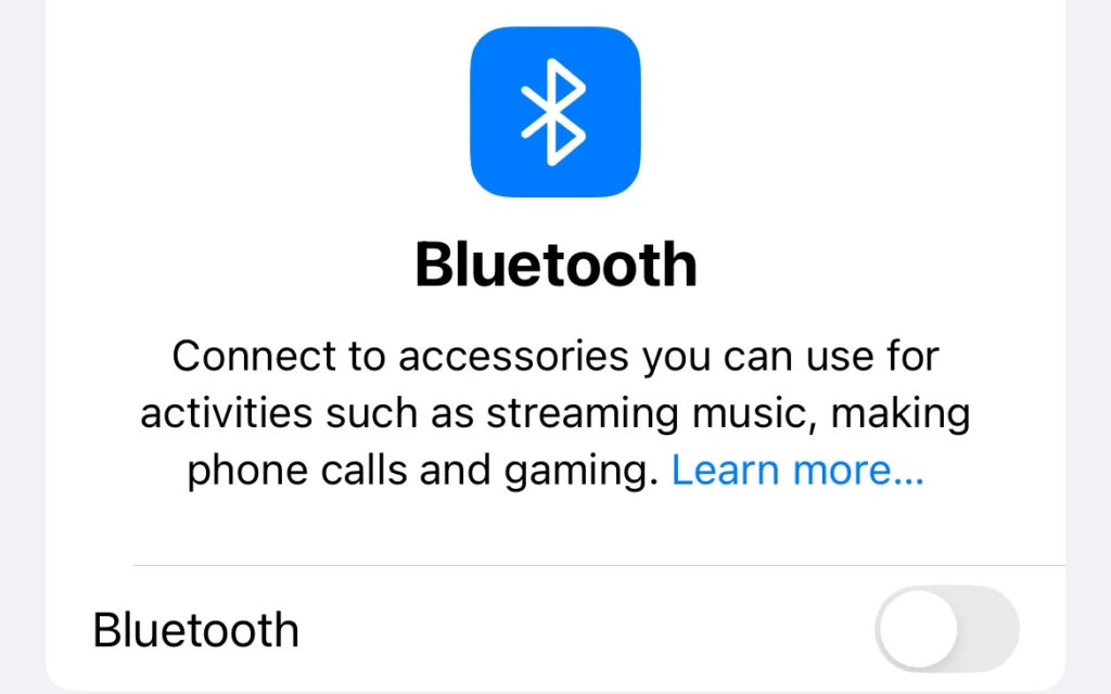 Turn off Bluetooth