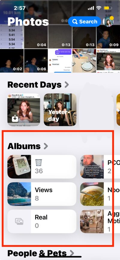 Albums iOS 18 Photos