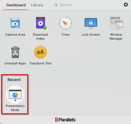 Parallels Toolbox settings