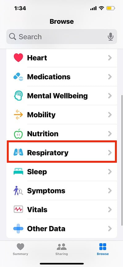 Respiratory-Section-in-the-Health-App