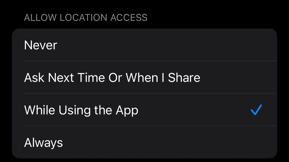 app permissions iphone