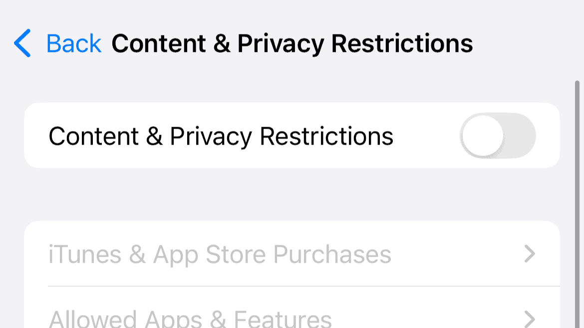 content privacy restrictions