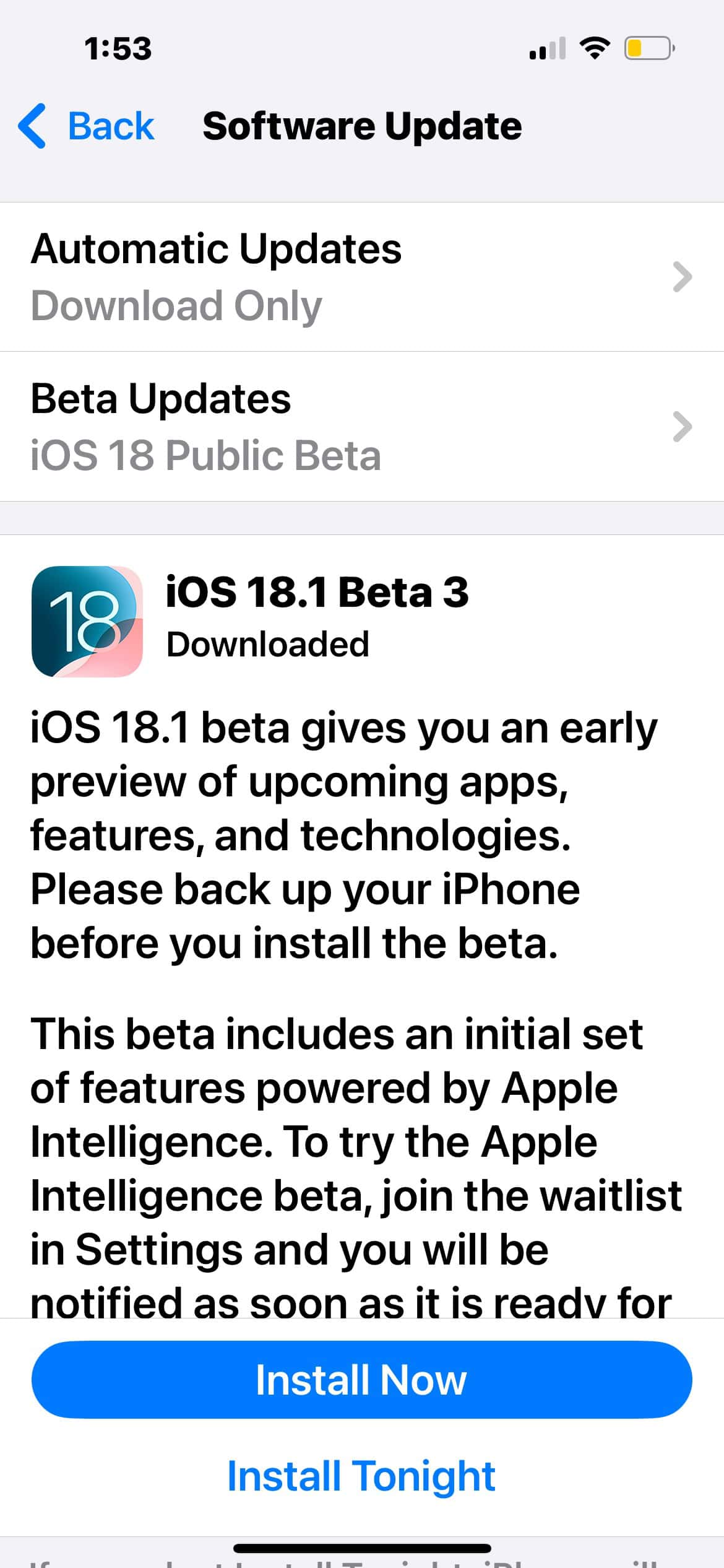 iOS 18 Beta 3