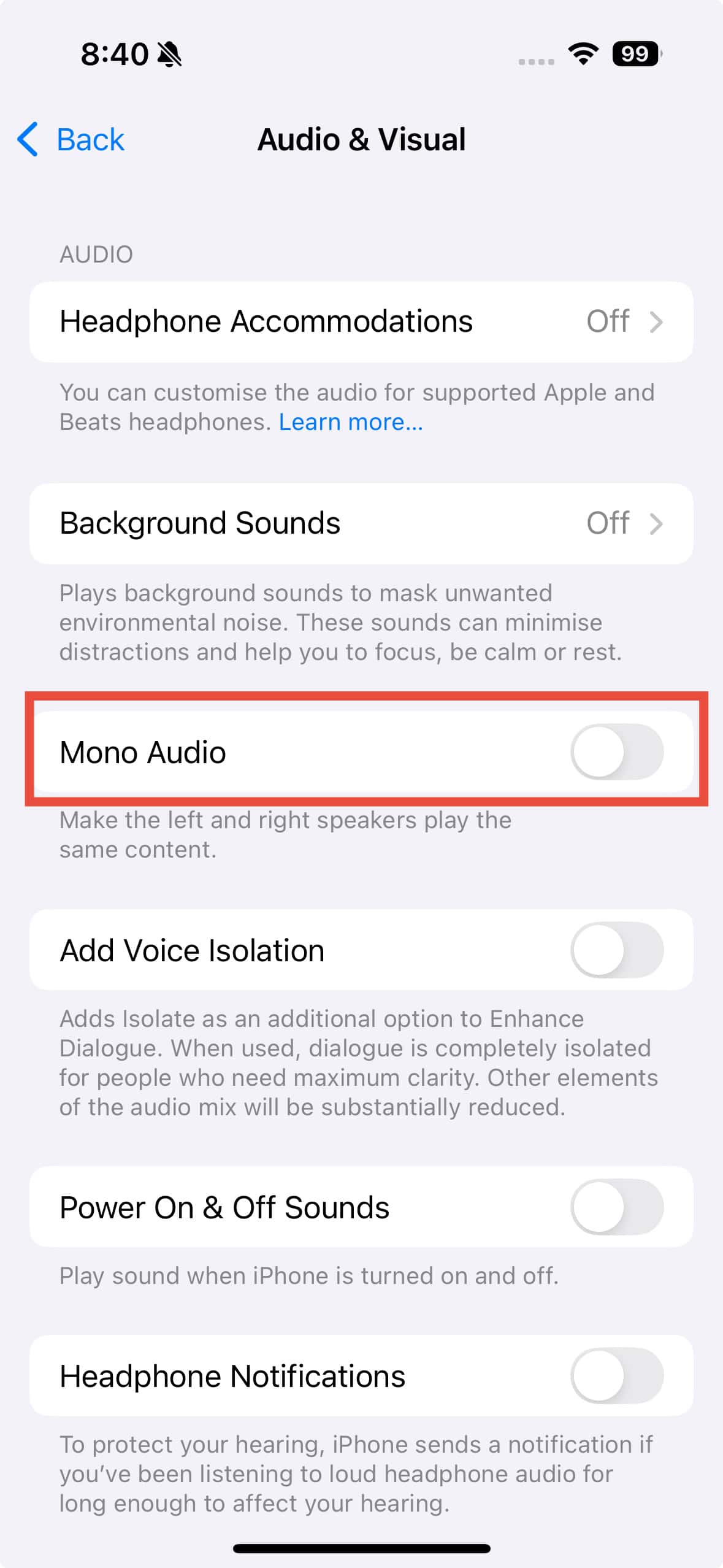 mono audio