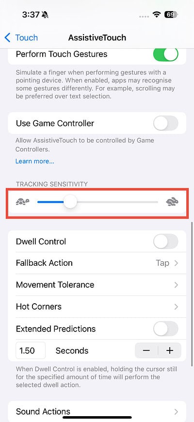 tracking sensitivity