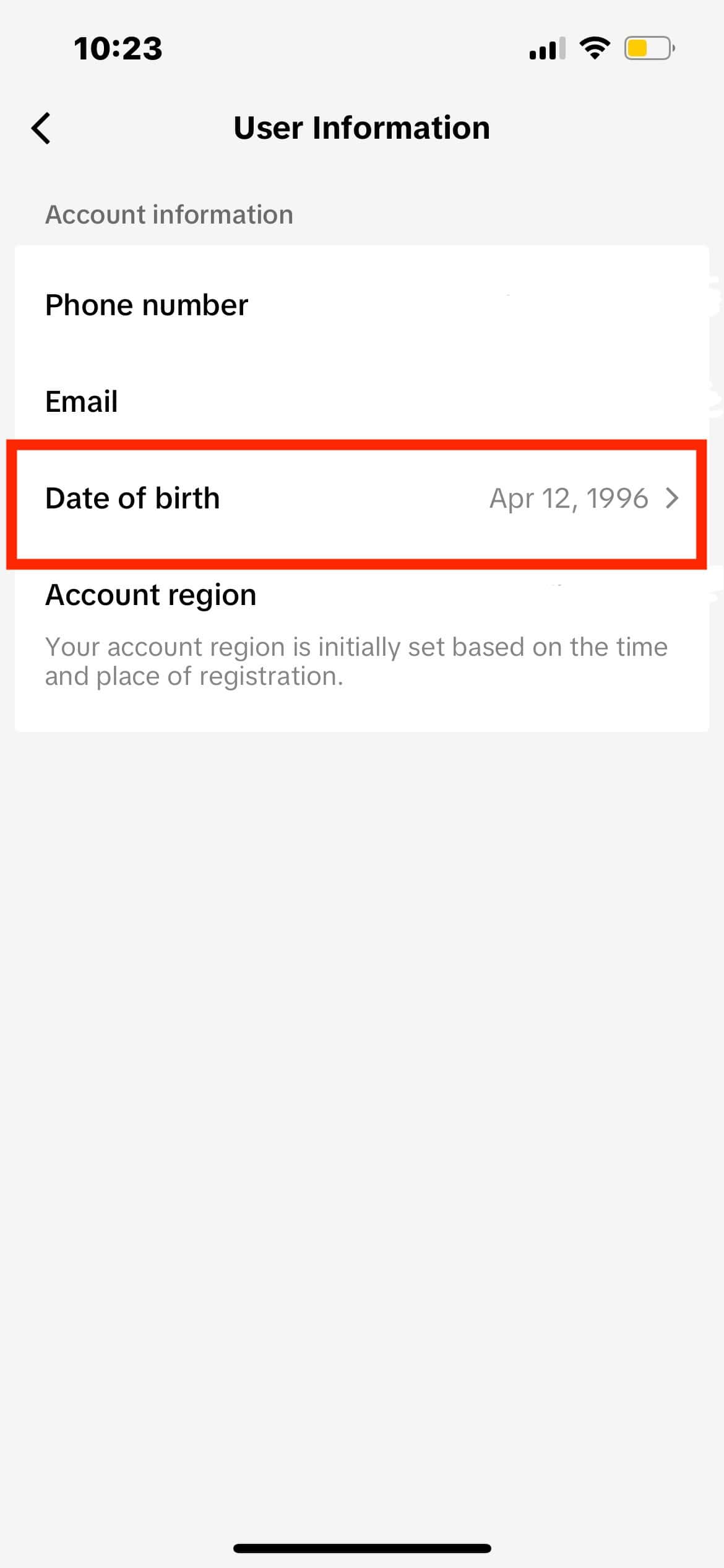 Date of Birth TikTok