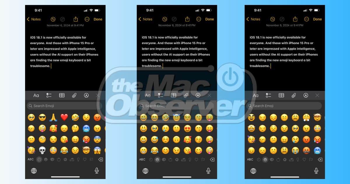 Emoji Keyboard iOS 18.1