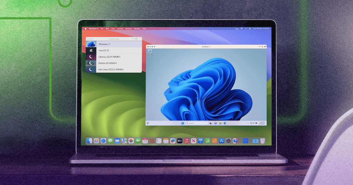 Parallels Desktop running Windows 11 on a MacBook Pro