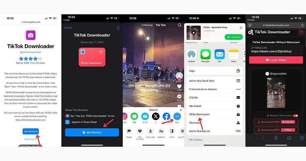 Steps to download TikTok video without watermark using TikTok Downloader on iPhone