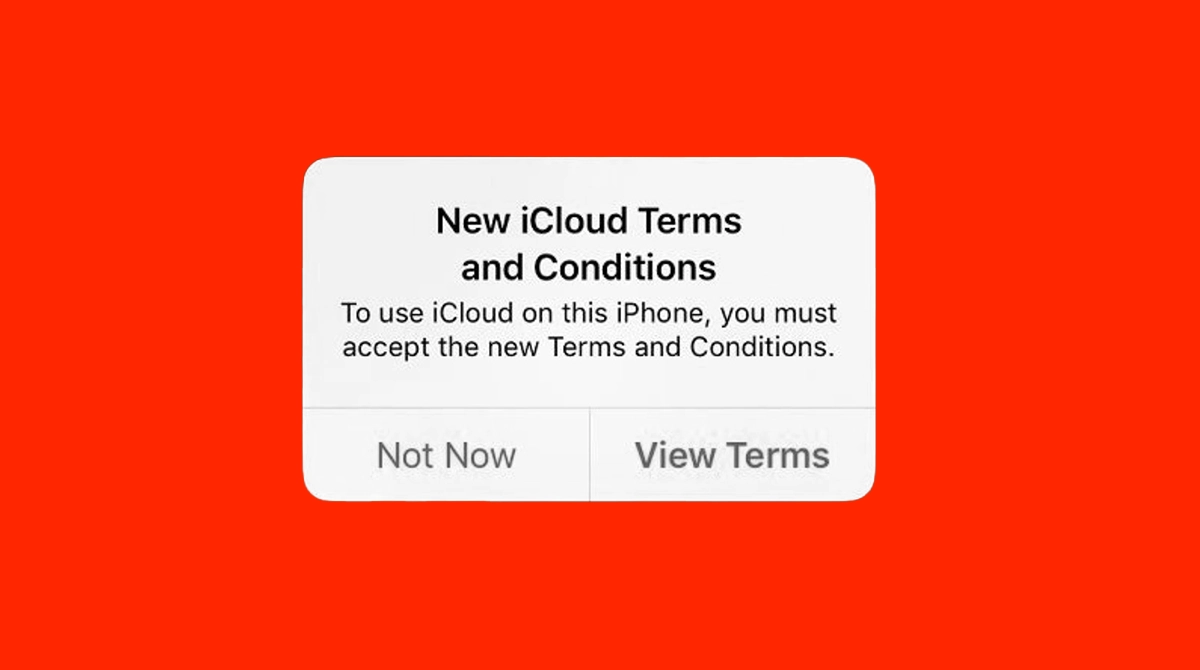 cant accept new terms and conditions icloud