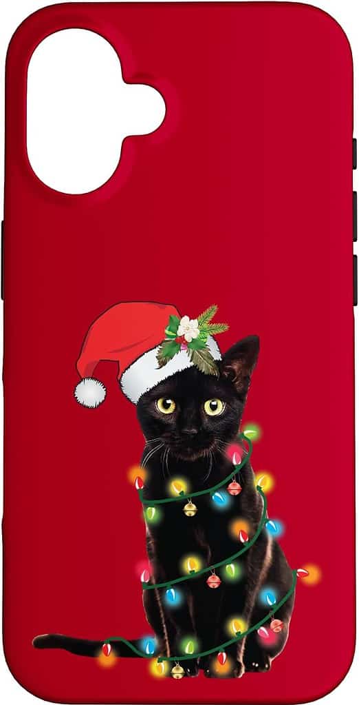 cat christmas lights case