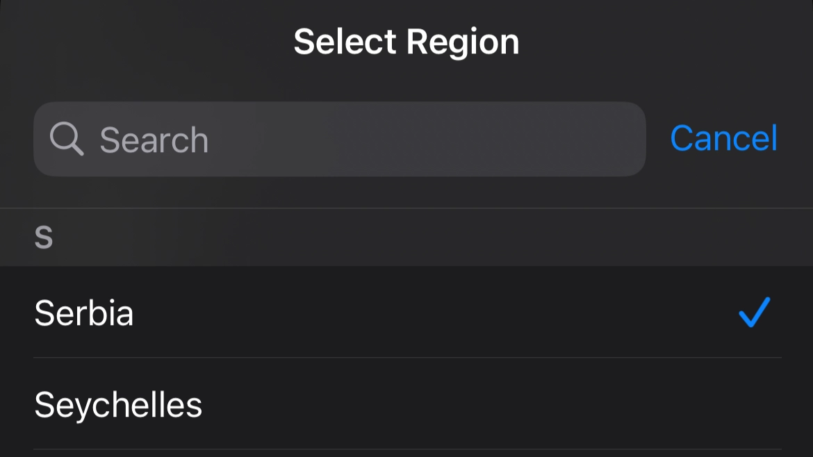 change region ipad