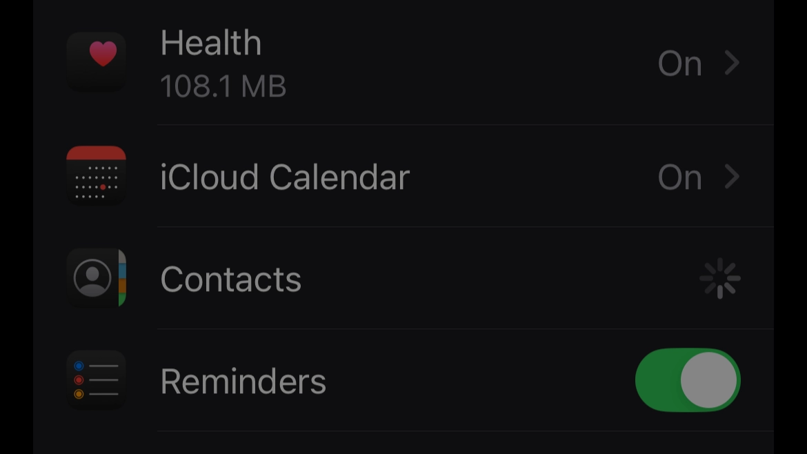 disable contacts icloud