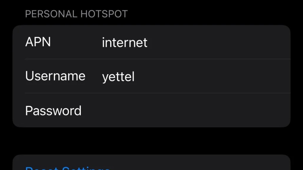 hotspot settings iphone