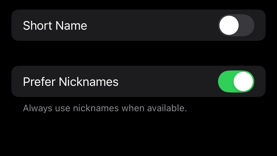 short name contacts