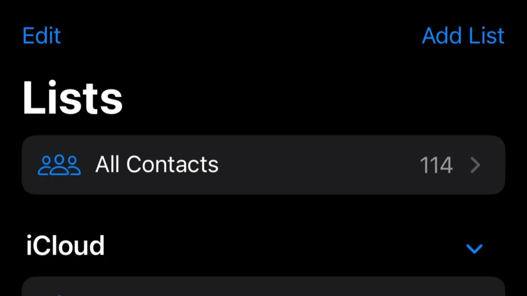 show all contacts