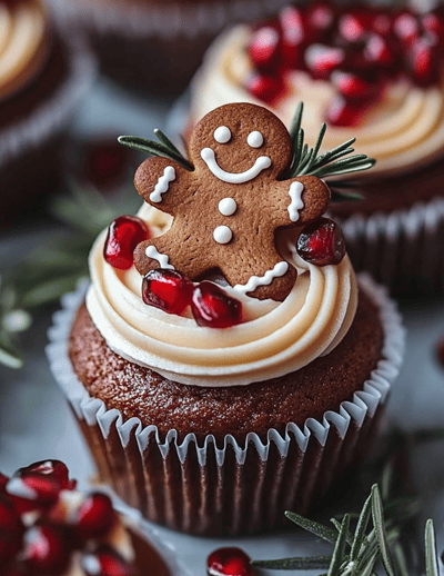 Gingerbread Man Christmas Cupcakes