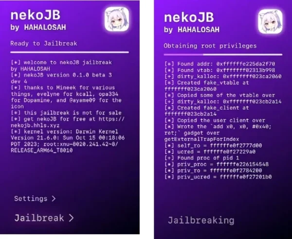 Neko JB Jailbreaking Process