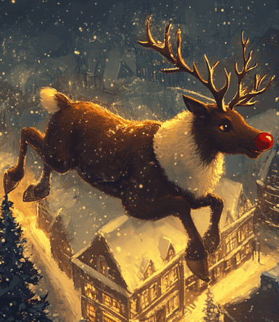 Whimsical Christmas Reindeer