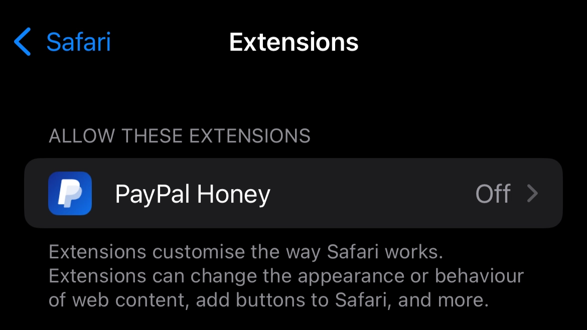 safari extensions ios