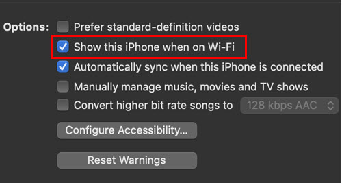 show this iphone on wifi