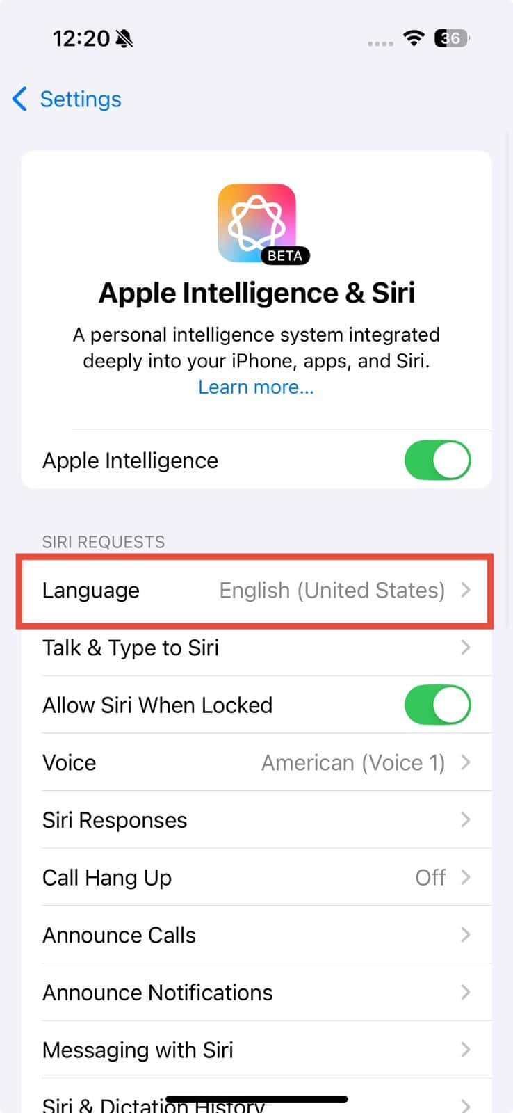 siri language