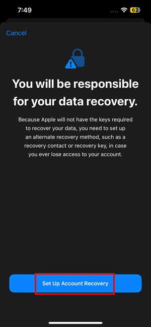 Set Up Account Recovery