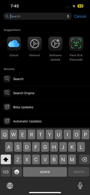 Settings Search Revamped