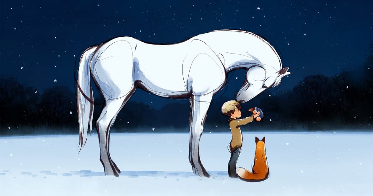 A still from The boy, the mole, the fox, and the horse