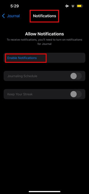 enable notifications